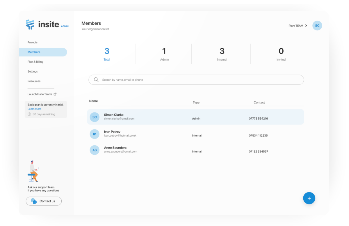 Manage plan members