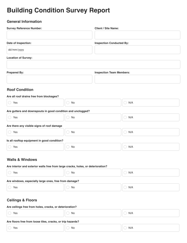 Building Condition Survey Report Template Cover Image