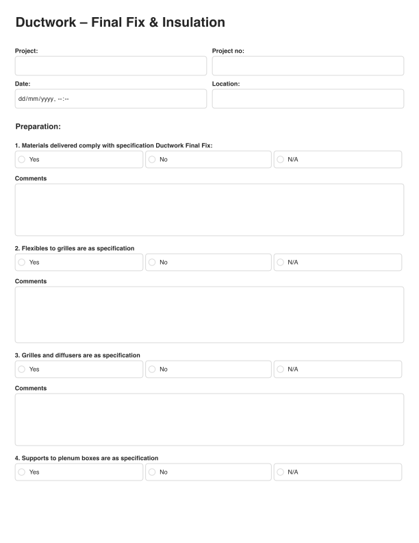 Ductwork - Final Fix & Insulation Template Cover Image