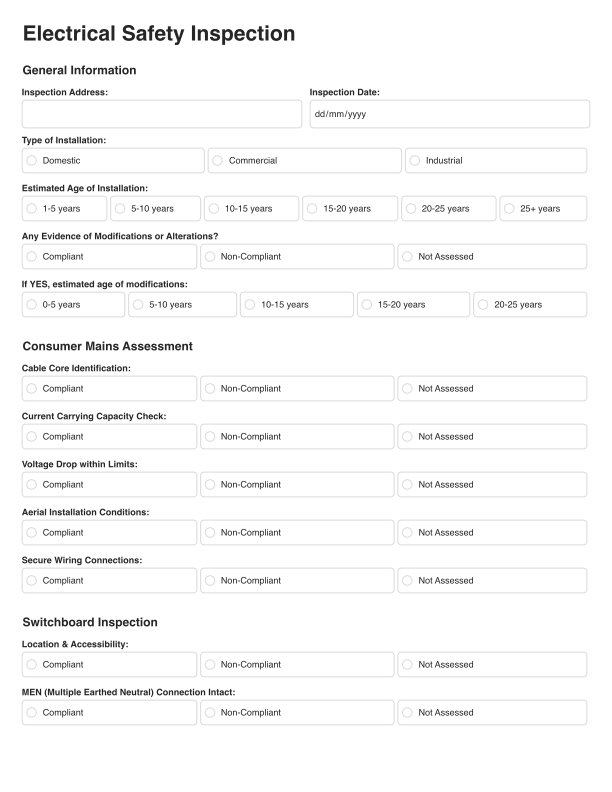 Electrical Safety Inspection Template Cover Image