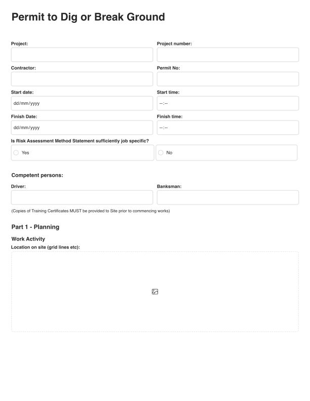 Permit to Dig or Break Ground Template Cover Image