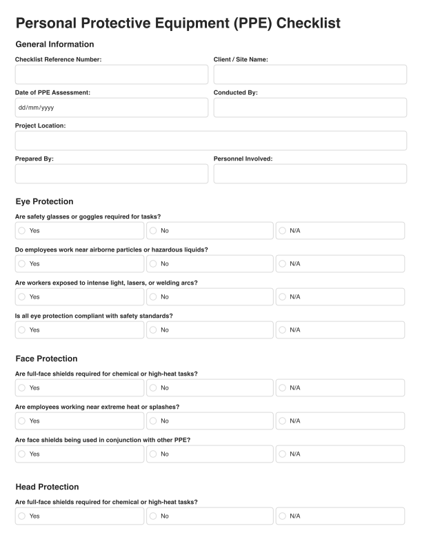 Personal Protective Equipment (PPE) Checklist Cover Image