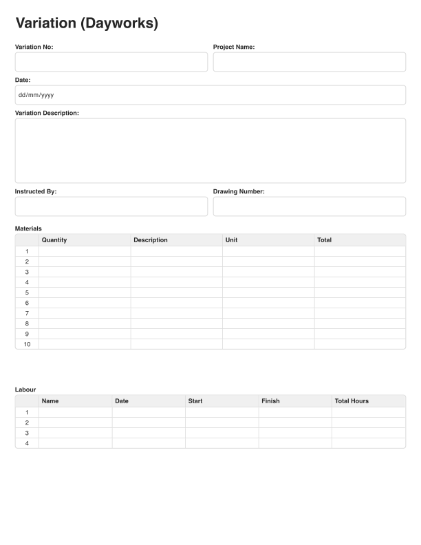 Variation (Dayworks) Template Cover Image