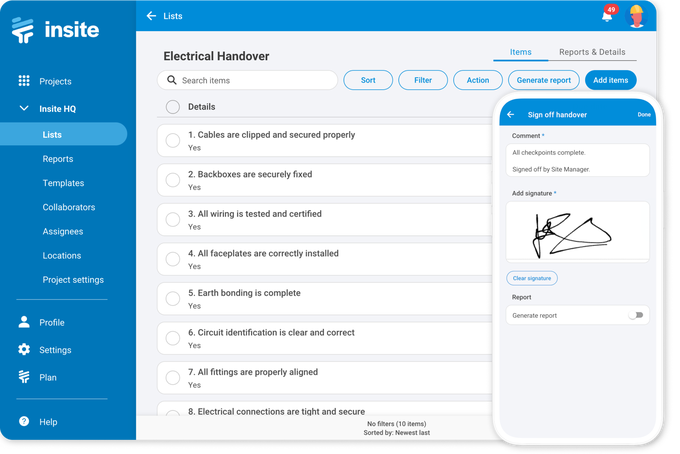 Handovers & Sign-offs