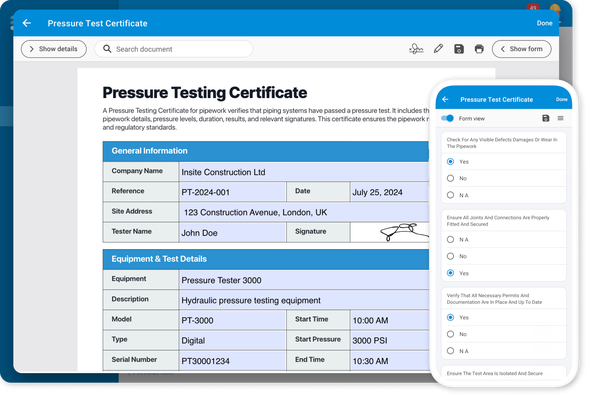 Testing certificates