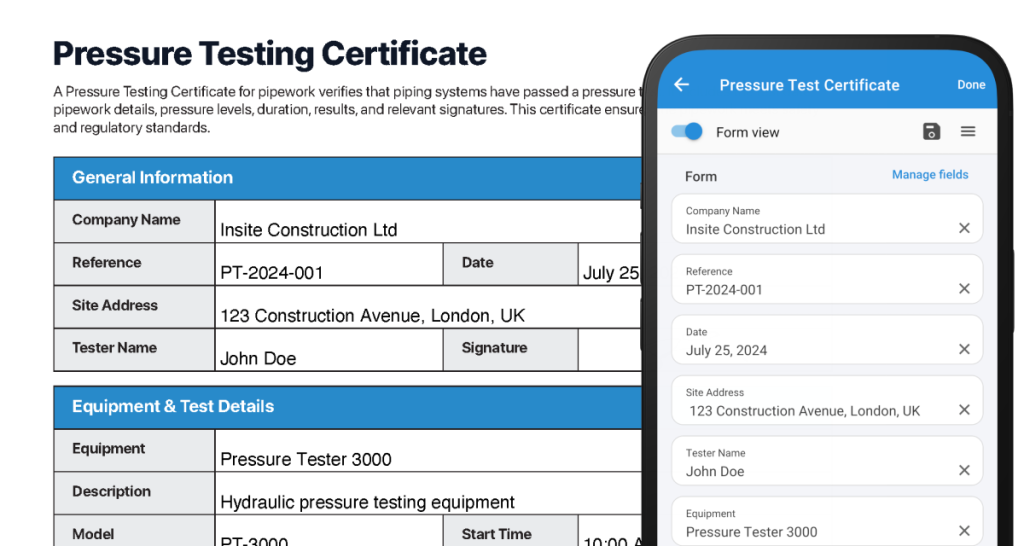 Testing certificates
